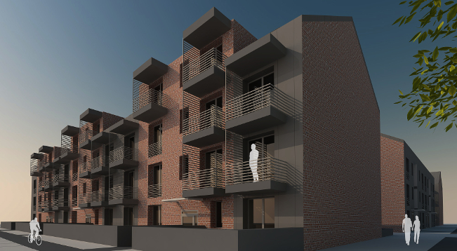 Projekt budynku mieszkalnego we Wrocławiu autorstwa wrocławskich architektów widok 01