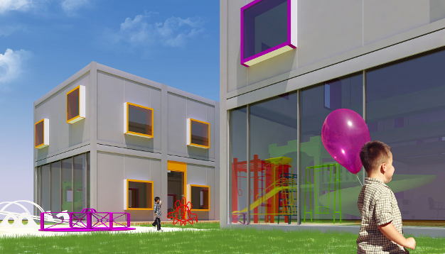 Przedszkole modulowe projektu amawa architekci z Wrocławia widok 05