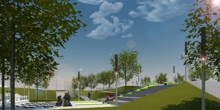Projekt zagospodarowania centrum Wiązowny autorstwa architektów z Wrocławia widok 03